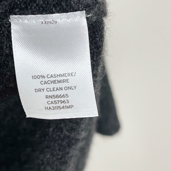 Halogen XSmall XS Heather Gray Black Cashmere Polka Dot Sweater Zip Back Detail - Picture 6 of 6